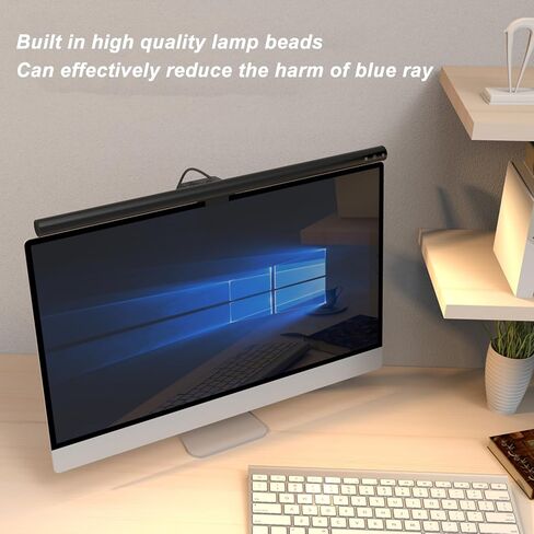 شريط ضوء الشاشة، مصباح شاشة كمبيوتر USB، شريط ضوء شاشة العناية بالعين، قابل للتعديل 5 درجات حرارة ألوان، تعتيم بدون خطوات، مصباح مكتبي بدون وهج للشاشة، لعبة المكتب المنزلي (300SA) in Kuwait