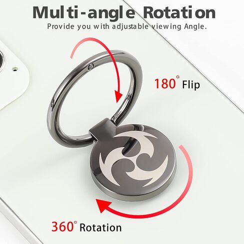 7 Pack Genshin Impact Phone Ring Holders, 360 Degree Rotation Finger Ring Kickstand with Metal Phone Grip in Kuwait