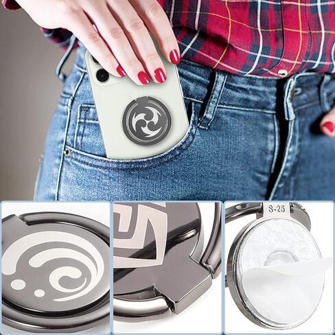 7 Pack Genshin Impact Phone Ring Holders, 360 Degree Rotation Finger Ring Kickstand with Metal Phone Grip in Kuwait