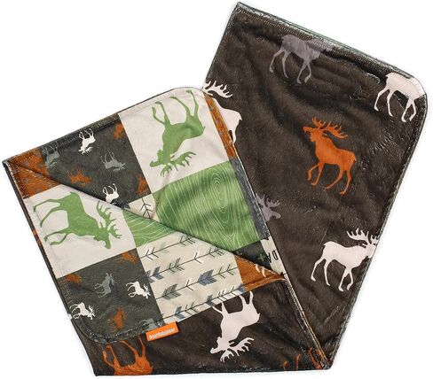 بطانيات الأطفال الفاخرة من Dear Baby Gear، طبقة مزدوجة بطباعة مينكي مخصصة، لحاف صناعي مغامرة الصدأ وموظ على اللون البني، 96.5 سم × 29 بوصة in Kuwait