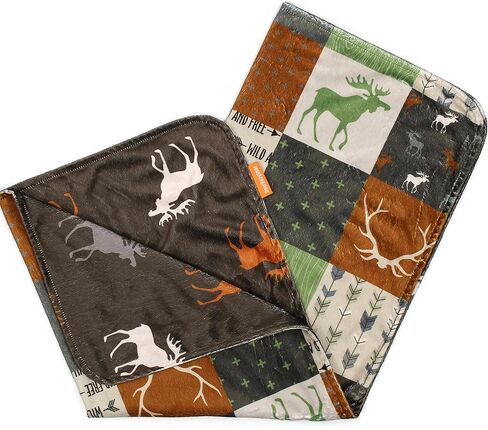 بطانيات الأطفال الفاخرة من Dear Baby Gear، طبقة مزدوجة بطباعة مينكي مخصصة، لحاف صناعي مغامرة الصدأ وموظ على اللون البني، 96.5 سم × 29 بوصة in Kuwait