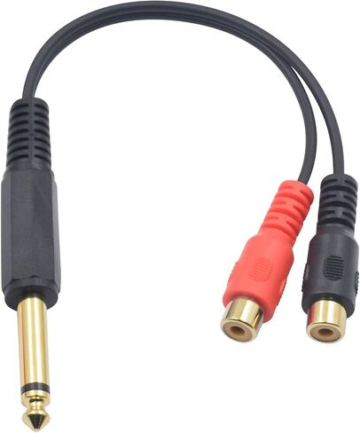 Duttek RCA إلى 1/4 كابل تمديد (7.8 بوصة/20 سم)، كابل محول RCA إلى 1/4، كابل RCA أنثى إلى 1/4 ذكر محول Y مع لوحة ذهبية لأجهزة استقبال AV ومكبرات الصوت وأنظمة المسرح المنزلي in Kuwait