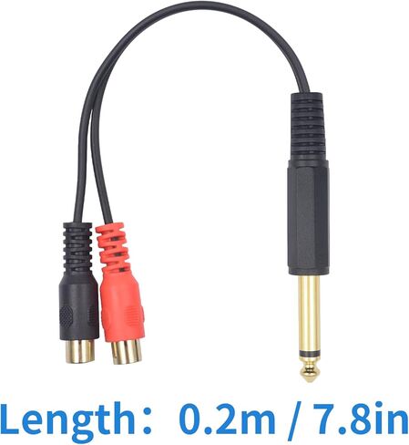 Duttek RCA إلى 1/4 كابل تمديد (7.8 بوصة/20 سم)، كابل محول RCA إلى 1/4، كابل RCA أنثى إلى 1/4 ذكر محول Y مع لوحة ذهبية لأجهزة استقبال AV ومكبرات الصوت وأنظمة المسرح المنزلي in Kuwait