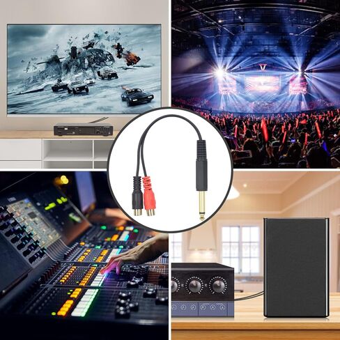 Duttek RCA إلى 1/4 كابل تمديد (7.8 بوصة/20 سم)، كابل محول RCA إلى 1/4، كابل RCA أنثى إلى 1/4 ذكر محول Y مع لوحة ذهبية لأجهزة استقبال AV ومكبرات الصوت وأنظمة المسرح المنزلي in Kuwait