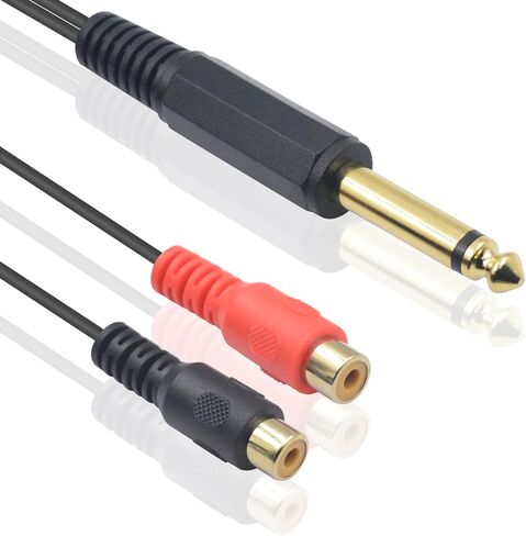 Duttek RCA إلى 1/4 كابل تمديد (7.8 بوصة/20 سم)، كابل محول RCA إلى 1/4، كابل RCA أنثى إلى 1/4 ذكر محول Y مع لوحة ذهبية لأجهزة استقبال AV ومكبرات الصوت وأنظمة المسرح المنزلي in Kuwait
