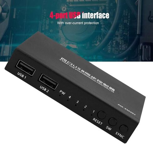 وحدة تحكم مزامنة ماوس لوحة المفاتيح USB، مقسم 4 منافذ، مقسم محول KVM، للتحكم في ألعاب أجهزة الكمبيوتر المتعددة، دعم Windows، Linux والأنظمة الأخرى in Saudi Arabia