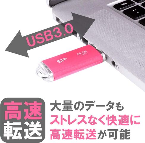 Silicone Power SP008GBUF3B05V1H USB Memory, 8GB, USB3.0, Sliding Type, Blaze B05, Pink in Kuwait
