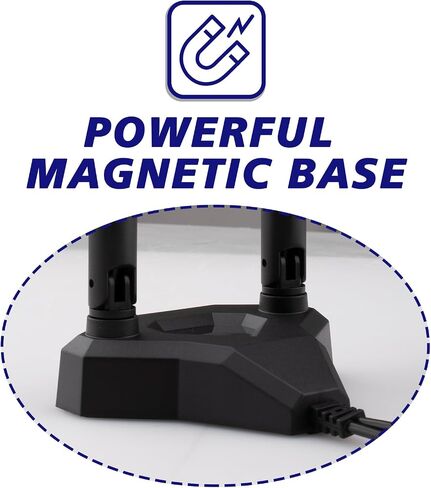 BOOBRIE Dual Band WiFi 6 Antenna 8dBi High Gain 2.4Ghz 5GHz 5.8Ghz MIMO Wireless Antenna with 4.9Ft Cable RP-SMA WiFi Router Signal Booster Magnetic Base Aerial for PC Desktop Computer PCI-E Wireless in Saudi Arabia