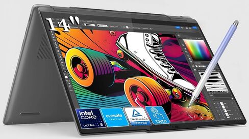 Lenovo Yoga 2-in-1 14" Slim Laptop, WUXGA 16:10 IPS Touchscreen, Intel 12-Core Ultra 5 125U (Beats i7-1270P), Backlit, 2xThunderbolt 4, Wi-Fi 6E, BT5.3, Win11 W/Stylus Pen (16GB RAM | 1TB PCIe SSD) in Saudi Arabia