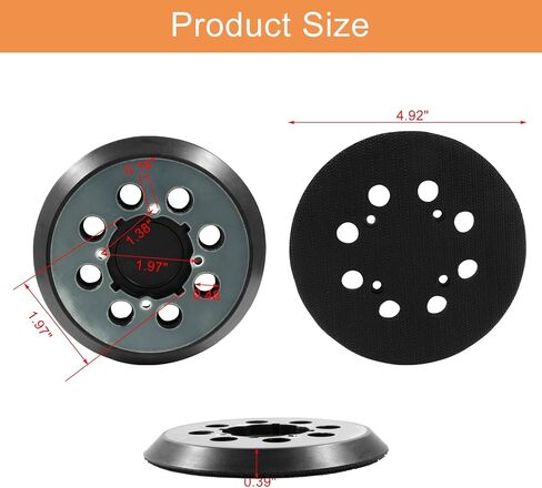 Hitefu 2PCS Sander Pad, 5 Inch 8 Hole Replacement Sanding Pad Hook & Loop Sanding Disc Backing Pads, Compatible with Model BO5041K BO5031K BO5030K BO5010 in Saudi Arabia