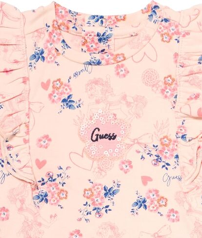 GUESS baby-girls Short Sleeve Organic Cotton Shirt and Denim Skirt in Saudi Arabia