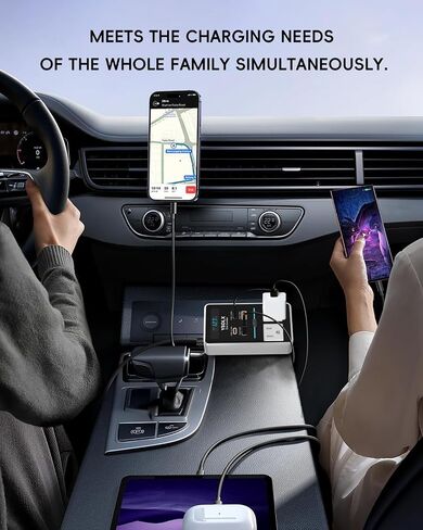 Car Power Inverter, YSOLX 200W Inverter Car Outlet Adapter to Wall Plug with 65W USB-C/48W Dual Fast Charging USB/Dual AC Outlet, Car Inverter 12V to 110V AC Plug, Car Charger for Laptop in Saudi Arabia