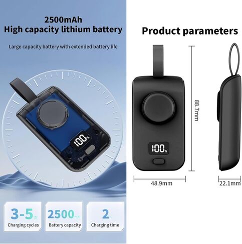 HUOTO Portable Charger for Apple Watch Series 9/8/UItra2/UItra/7/6/5/4/3/2/SE/Nik, 2500mAh Magnetic Wireless iWatch Charger Power Bank Portable USB C Travel Keychain Style Gift Your Father Mother in Saudi Arabia