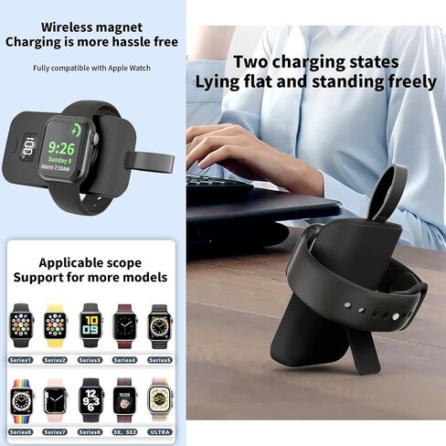 HUOTO Portable Charger for Apple Watch Series 9/8/UItra2/UItra/7/6/5/4/3/2/SE/Nik, 2500mAh Magnetic Wireless iWatch Charger Power Bank Portable USB C Travel Keychain Style Gift Your Father Mother in Saudi Arabia