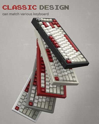 Womier Double Shot PBT Keycaps Set 138 Keys Cherry Profile Custom Key caps | Keycaps 60 65 75 100 Percent for 61/64/68/84/87/100/104/108 Retro Gaming Mechanical Keyboard, Black in Saudi Arabia