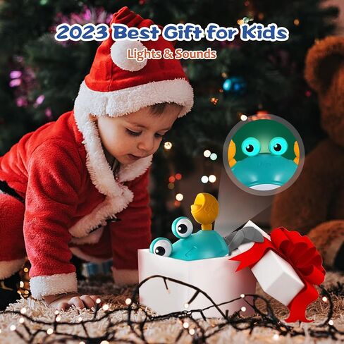 Crawling Crab Baby Toy,Tummy Time Crab Toy for Boy and Girl,Walking Crab Toys with Light and Music USB Charge,Infant Crawling Crab Toy for 3-12 Years Old Walking Toddler, Ideal Gifts for Kids in Saudi Arabia