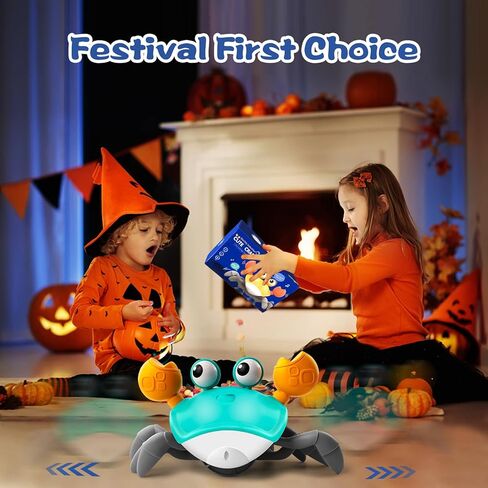 Crawling Crab Baby Toy,Tummy Time Crab Toy for Boy and Girl,Walking Crab Toys with Light and Music USB Charge,Infant Crawling Crab Toy for 3-12 Years Old Walking Toddler, Ideal Gifts for Kids in Saudi Arabia