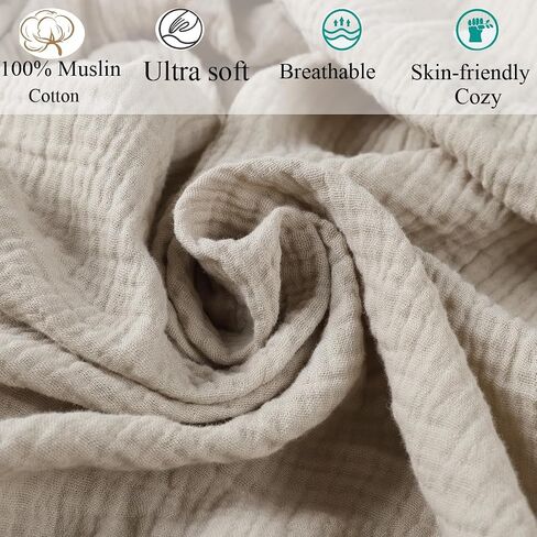 Fadacudan Muslin Fitted Crib Sheet with 4 Pack Muslin Baby Washcloths 12"x 12" Love Rainbow Stras,Cotton Stylish Boho Super Soft for Baby Beige in Saudi Arabia