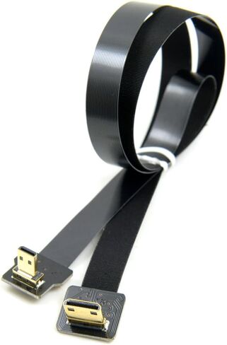 Cablecc 90 Degree Down Angled FPV Micro HDMI Male to Mini HDMI FPC Flat Cable 20cm for GOPRO Multicopter Aerial Photography Cablecc in Saudi Arabia