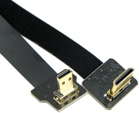 Cablecc 90 Degree Down Angled FPV Micro HDMI Male to Mini HDMI FPC Flat Cable 20cm for GOPRO Multicopter Aerial Photography Cablecc in Saudi Arabia