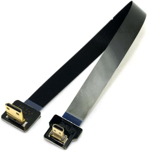 Cablecc 90 Degree Down Angled FPV Micro HDMI Male to Mini HDMI FPC Flat Cable 20cm for GOPRO Multicopter Aerial Photography Cablecc in Saudi Arabia