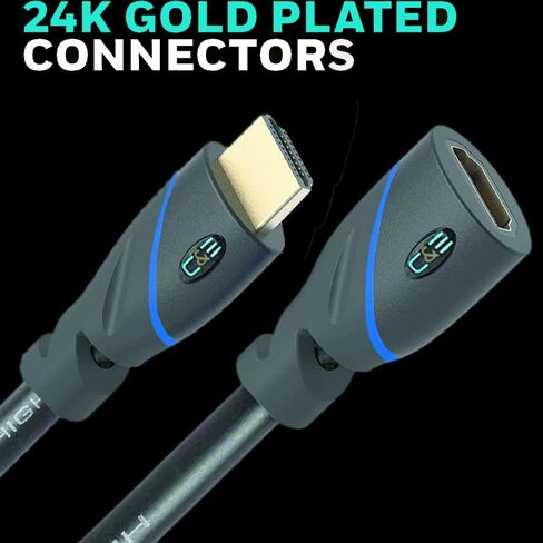 كابل HDMI عالي السرعة بطول 75 قدمًا (22.8 مترًا) ذكر إلى ذكر مع إيثرنت أسود (75 قدمًا / 22.8 مترًا) معزز إشارة مدمج، يدعم 4K 30 هرتز، ثلاثي الأبعاد، 1080 بكسل وإرجاع الصوت CNE570709 in Kuwait