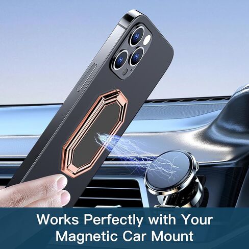 Adjustable Cell Phone Ring Holder Finger Kickstand 360° Rotation Metal Ring Grip Foldable Cell Phone Stand Phone Ring Holder Grip Phone Kickstand Compatible with Magnetic Car Mount (Rose gold) in Saudi Arabia