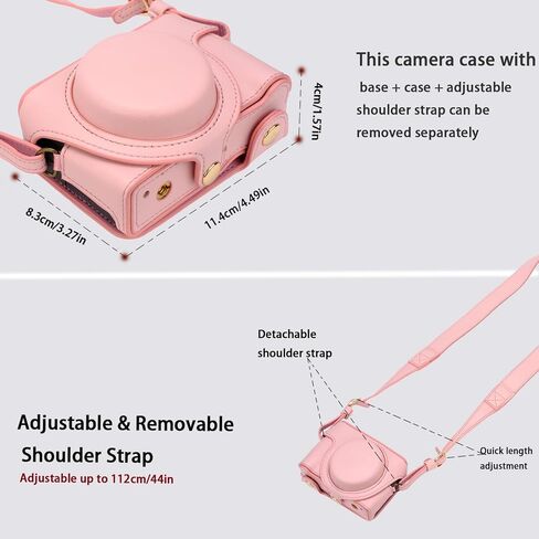 حافظة كاميرا ZV1 - حافظة كاميرا جلدية PU عتيقة لكاميرا Sony ZV1 ZV-1 DSLR حقيبة كاميرا جلدية واقية مع حزام كتف للكاميرا (أسود) in Saudi Arabia