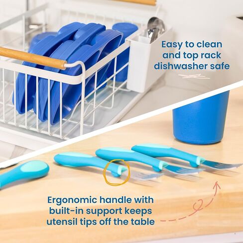 ECR4Kids My First Meal Pal Combo Set, Children's Tableware, Blue, 15-Piece in Saudi Arabia