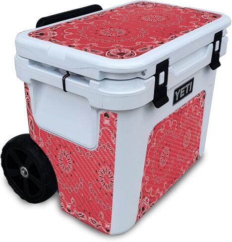 Carbon Fiber Skin Compatible with Yeti Roadie 32 Wheeled Cooler - Abstract Black - Premium 3M Vinyl Protective Wrap Decal Cover - Easy to Apply | Crafted in The USA by MightySkins in Saudi Arabia