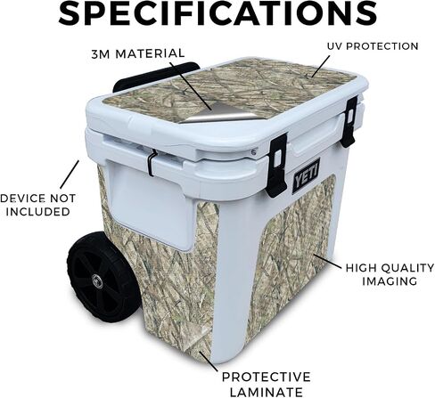 Carbon Fiber Skin Compatible with Yeti Roadie 32 Wheeled Cooler - Abstract Black - Premium 3M Vinyl Protective Wrap Decal Cover - Easy to Apply | Crafted in The USA by MightySkins in Saudi Arabia