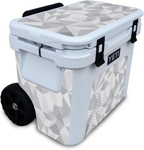 Carbon Fiber Skin Compatible with Yeti Roadie 32 Wheeled Cooler - Abstract Black - Premium 3M Vinyl Protective Wrap Decal Cover - Easy to Apply | Crafted in The USA by MightySkins in Saudi Arabia