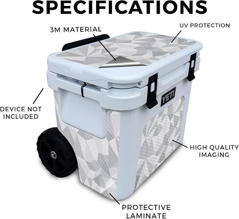 Carbon Fiber Skin Compatible with Yeti Roadie 32 Wheeled Cooler - Abstract Black - Premium 3M Vinyl Protective Wrap Decal Cover - Easy to Apply | Crafted in The USA by MightySkins in Saudi Arabia