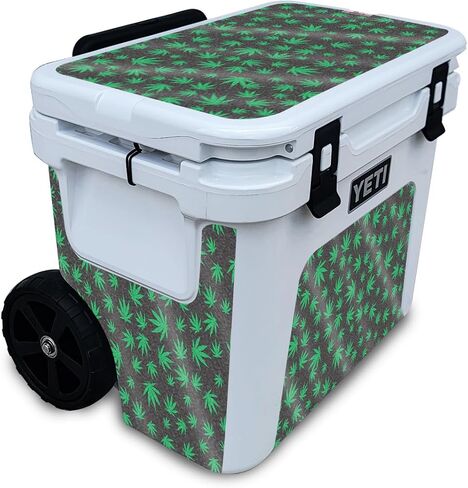 Carbon Fiber Skin Compatible with Yeti Roadie 32 Wheeled Cooler - Abstract Black - Premium 3M Vinyl Protective Wrap Decal Cover - Easy to Apply | Crafted in The USA by MightySkins in Saudi Arabia