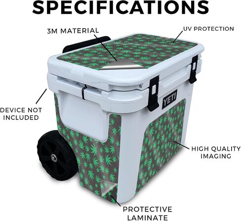Carbon Fiber Skin Compatible with Yeti Roadie 32 Wheeled Cooler - Abstract Black - Premium 3M Vinyl Protective Wrap Decal Cover - Easy to Apply | Crafted in The USA by MightySkins in Saudi Arabia