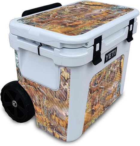 Carbon Fiber Skin Compatible with Yeti Roadie 32 Wheeled Cooler - Abstract Black - Premium 3M Vinyl Protective Wrap Decal Cover - Easy to Apply | Crafted in The USA by MightySkins in Saudi Arabia
