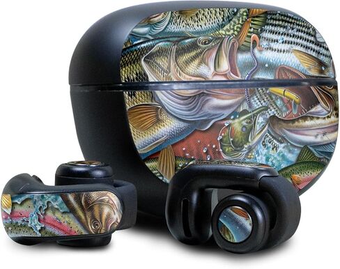 Skin Compatible with Bose Ultra Open Earbuds - Action Fish Puzzle - Premium 3M Vinyl Protective Wrap Decal Cover - Easy to Apply | Crafted in The USA by MightySkins in Saudi Arabia