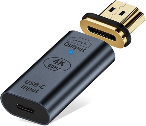 AreMe 4K USB C Female to HDMI Male Adapter, Uni-Directional USB Type C Source to HDMI Display Magnetic Converter Thunderbolt 3/4 to HDMI 2.0 Connector for iPhone 15 Series, MacBook, iPad - Grey in Saudi Arabia