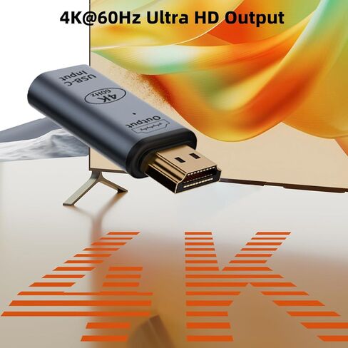 AreMe 4K USB C Female to HDMI Male Adapter, Uni-Directional USB Type C Source to HDMI Display Magnetic Converter Thunderbolt 3/4 to HDMI 2.0 Connector for iPhone 15 Series, MacBook, iPad - Grey in Saudi Arabia
