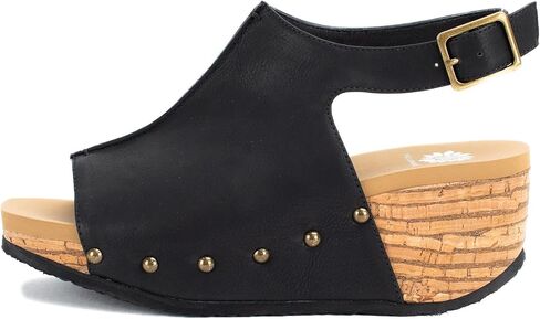 Yellow Box Women's Capella Wedge Sandal, Adjustable Strap Wedge Sandal, Round Toe, Medium-High Heel, Fashion Sandals in Saudi Arabia