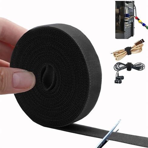16 Rolls(104ft x 1/2inch) Cable Ties Cable Management Fastening Reusable Hook and Loop Tape Power Cord Organizer Tie Wire Charging Cable Ties Cable Fastener in Saudi Arabia