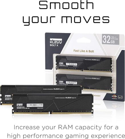 KLEVV Bolt X DDR4 16GB (2x8GB) 3200MHz CL16 1.35V Gaming Desktop Ram Memory SK Hynix Chip XMP 2.0 Ready (KD48GU880-32A160U) in Saudi Arabia