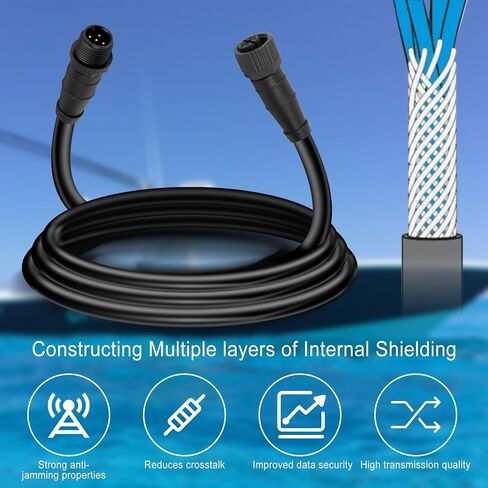 NMEA 2000 (N2K) 2 Meter (6ft 6 inches) Backbone Cables Drop Cables or Extension Cable Fit for Lowrance Simrad B&G Navico&Garmin Networks,5 Pin M12 Thread IP67 Waterproof Marine Grade NMEA 2000 Cable in Saudi Arabia