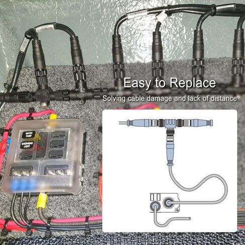 NMEA 2000 (N2K) 2 Meter (6ft 6 inches) Backbone Cables Drop Cables or Extension Cable Fit for Lowrance Simrad B&G Navico&Garmin Networks,5 Pin M12 Thread IP67 Waterproof Marine Grade NMEA 2000 Cable in Saudi Arabia