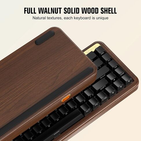 لوحة مفاتيح الألعاب XVX M68 Retro مع خشب الجوز، ولوحة مفاتيح ميكانيكية ذات حشية بنسبة 60%، ومفاتيح POM مسبقة التشحيم، ولوحة مفاتيح ألعاب كريمية، ولوحة مفاتيح مخصصة قابلة للتبديل السريع، وإضاءة خلفية RGB، وملف تعريف الكرز in Kuwait