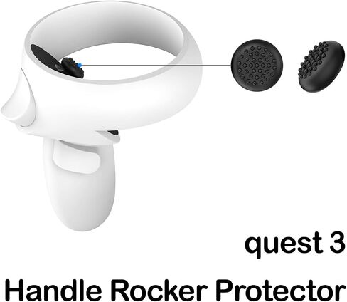 7 in 1 Silicone Cover Compatible with Meta/Oculus Quest 3 Accessories, VR Silicone Headset Controller Shell, Eyes, Face, Touch Controller Grip Case & Lens Cover-Black in Saudi Arabia