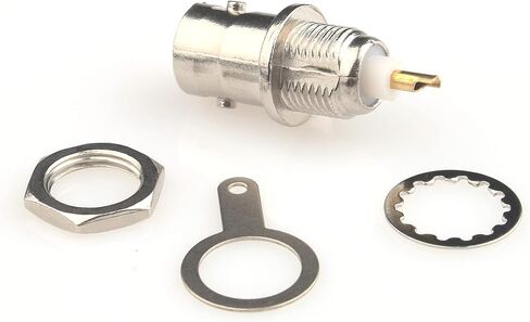 BNC Female Panel Mount Connector 25 Pcs BNC Chassis Female Nut Bulkhead Panel RF Connector Solder Jack Adapters for RG58 RG59 RG6 RF Coaxial Cable in Saudi Arabia