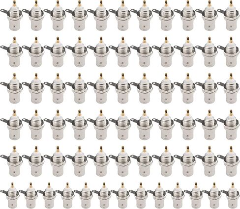 BNC Female Panel Mount Connector 25 Pcs BNC Chassis Female Nut Bulkhead Panel RF Connector Solder Jack Adapters for RG58 RG59 RG6 RF Coaxial Cable in Saudi Arabia