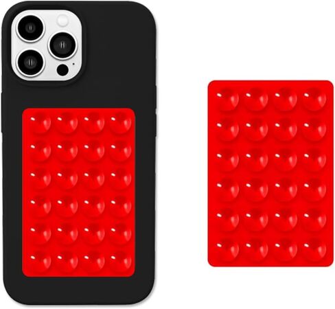 Phone Holder W/Suction Cups, Back of Phone case Accessories Hands-Free, Strong Grip Holder for Selfies & Videos - Durable, Easy to Use - iPhone & Android Compatible - 2.15″ x 3.15-Black in Saudi Arabia