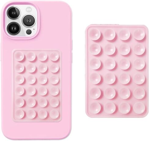 Phone Holder W/Suction Cups, Back of Phone case Accessories Hands-Free, Strong Grip Holder for Selfies & Videos - Durable, Easy to Use - iPhone & Android Compatible - 2.15″ x 3.15-Black in Saudi Arabia